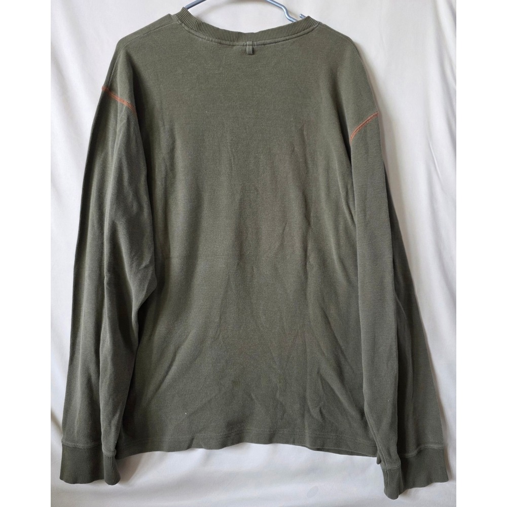 Timberland Boot Company Mens XXL Olive Green Waffle Knit Thermal Long Sleeve - Picture 5 of 5